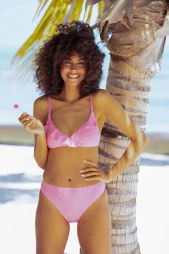 Helen Jon Bikinis-Ruffled Shirred Bikini Top