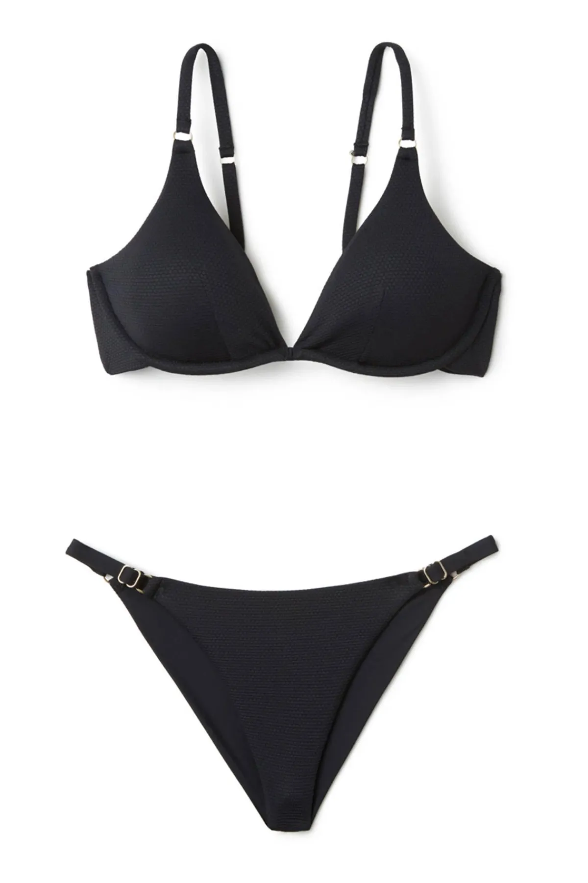 MaxSwim Triangle|Bikinis-Ryan Textured Underwire Bikini Top