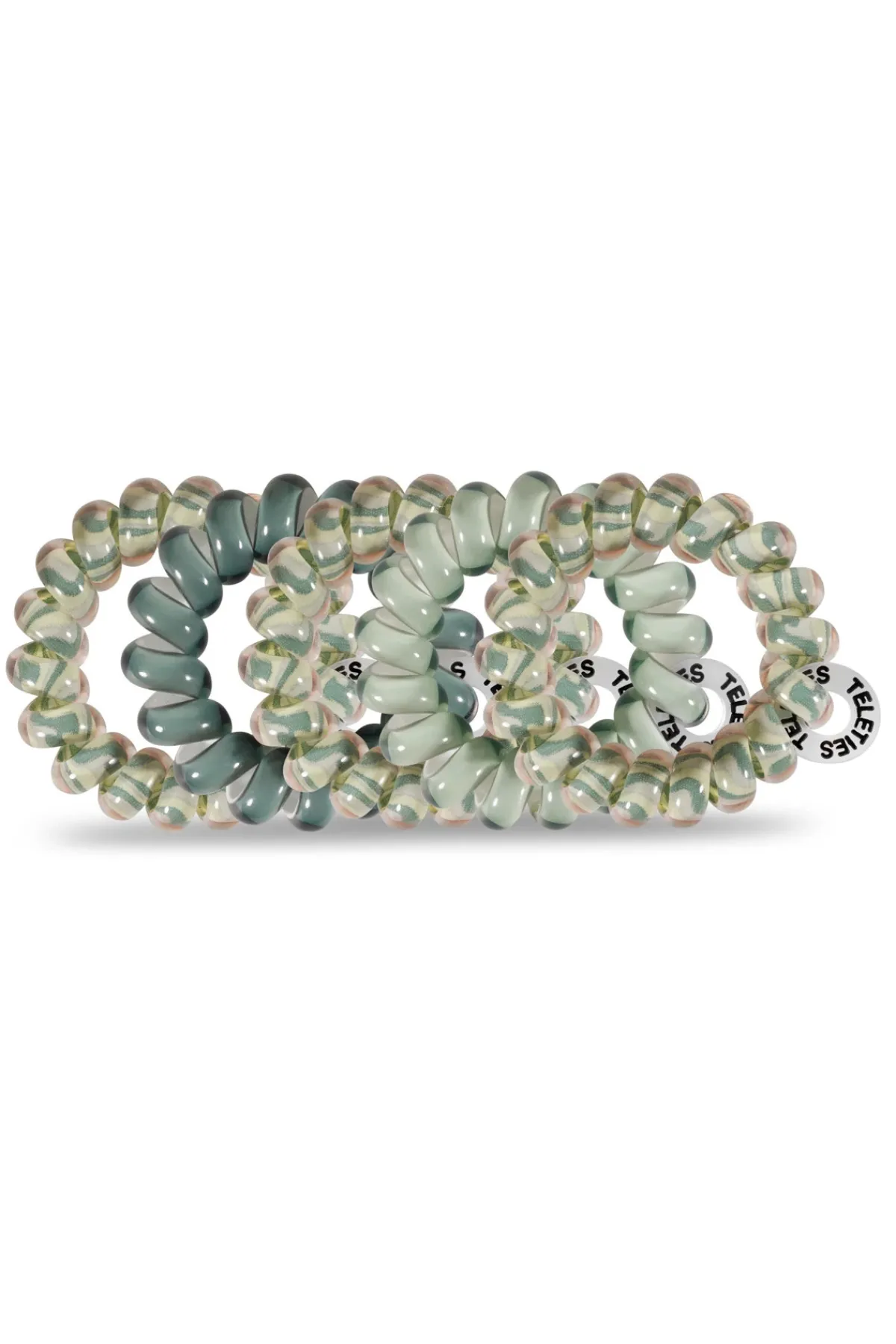 Teleties Hair Accessories-Sage Swirl 5-Pack Mini Hair Ties