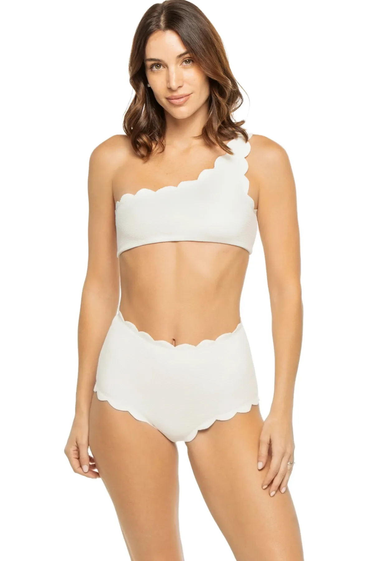 Marysia Bikinis-Santa Barbara Scallop Asymmetrical Bikini Top