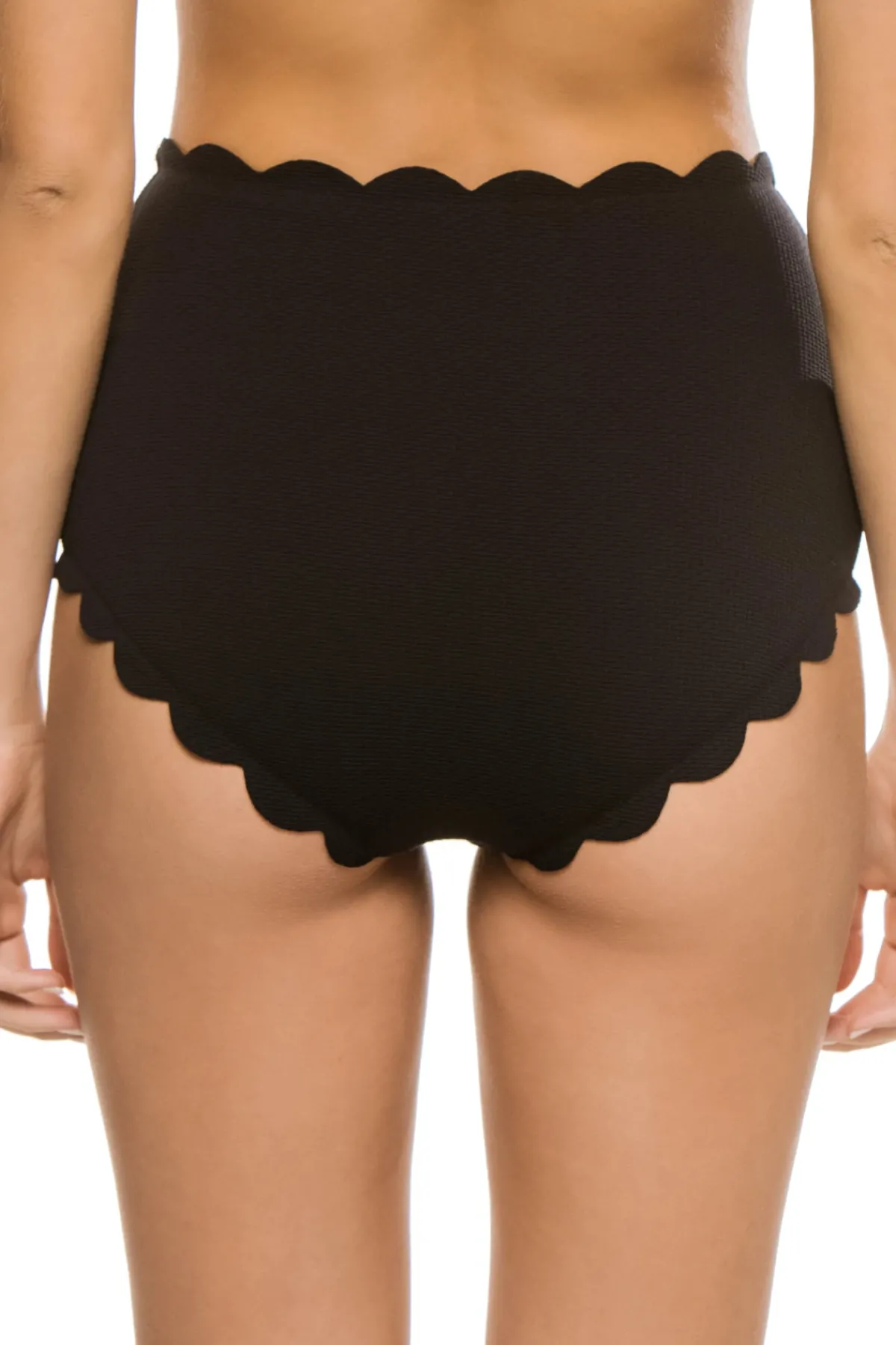 Marysia High Waist|Bikinis-Santa Monica Scallop High Waist Bikini Bottom