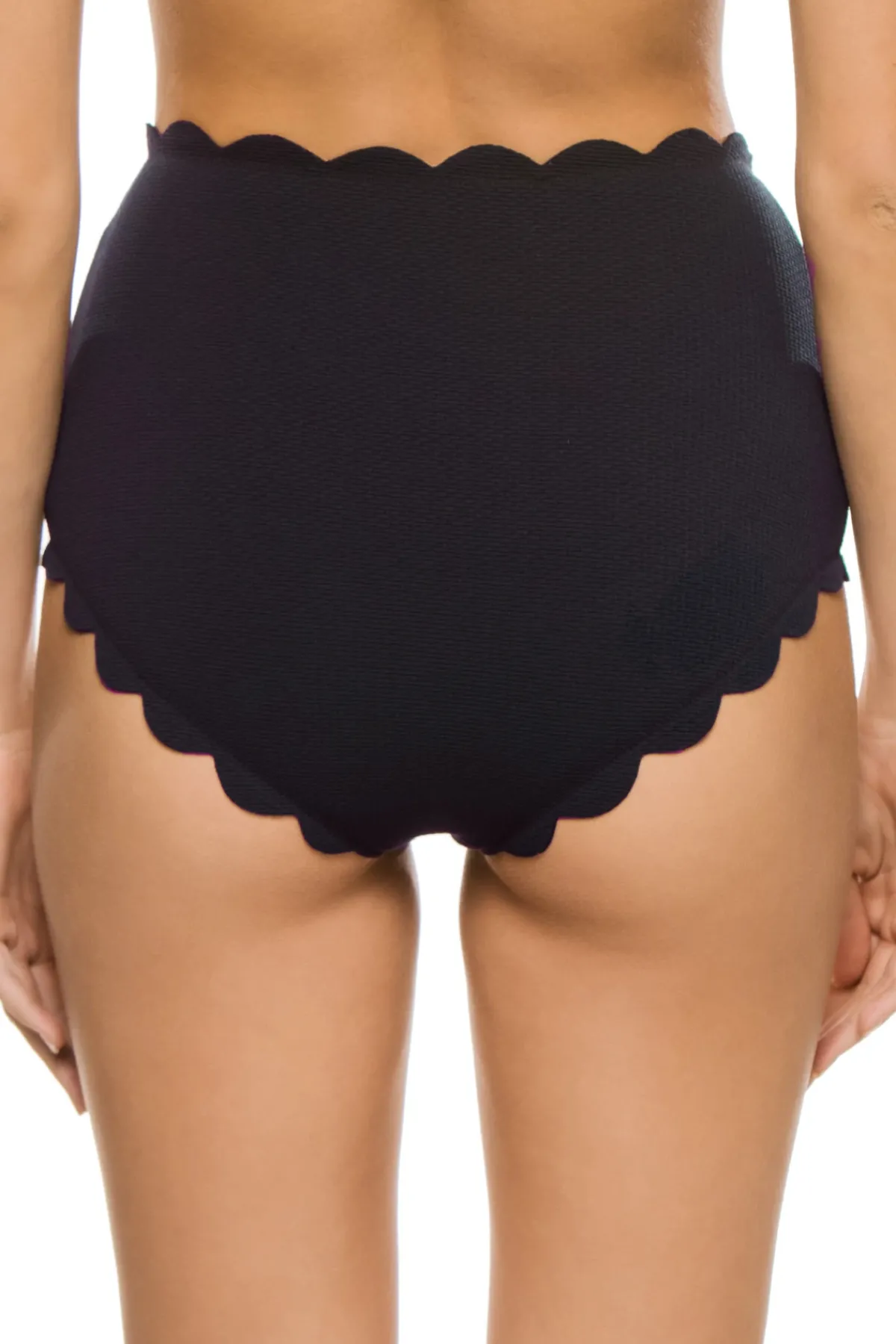 Marysia High Waist|Bikinis-Santa Monica Scallop High Waist Bikini Bottom