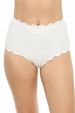 Marysia High Waist|Bikinis-Santa Monica Scallop High Waist Bikini Bottom