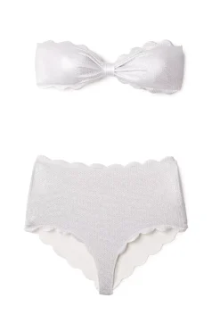 Marysia High Waist|Bikinis-Santa Monica Scallop High Waist Bikini Bottom