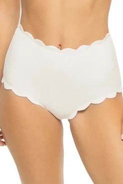 Marysia High Waist|Bikinis-Santa Monica Scallop High Waist Bikini Bottom