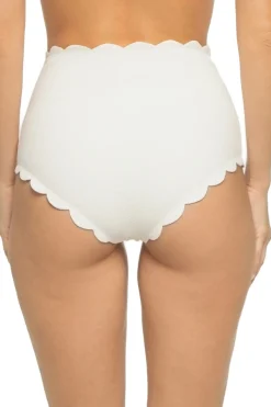 Marysia High Waist|Bikinis-Santa Monica Scallop High Waist Bikini Bottom