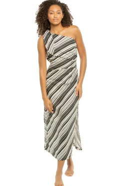 Kivari Sundresses-Linen Asymmetrical Midi Dress