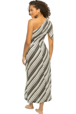 Kivari Sundresses-Linen Asymmetrical Midi Dress