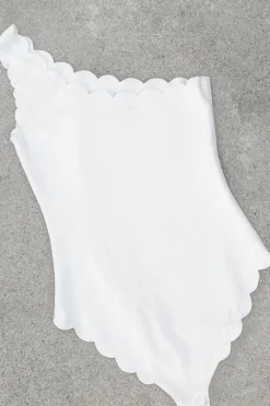 Marysia Asymmetrical|One Pieces-Scallop Asymmetrical One Piece Swimsuit