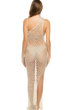 My Beachy Side Sundresses-Serene Hand-Crocheted Asymmetrical Maxi Dress