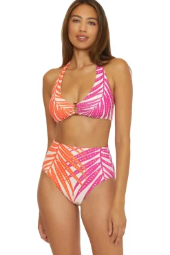 Trina Turk Halter|Bikinis-Sheer Tropics Ring Halter Bikini Top