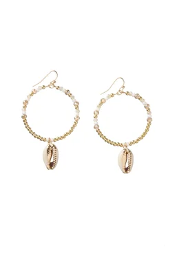 Cara Couture Jewelry-Shell Hoop Earrings