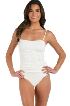 La Blanca Bandeau|One Pieces-Shirred Bandeau One Piece Swimsuit
