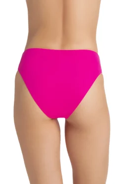 Helen Jon High Leg|High Waist-Shirred High Waist Bikini Bottom