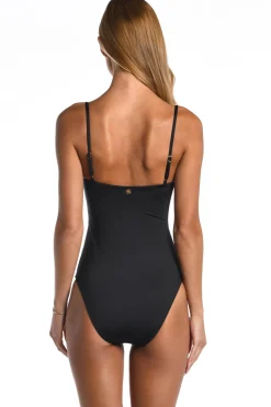 Sunshine 79 High Leg|Plunge-Shirred One Piece Swimsuit