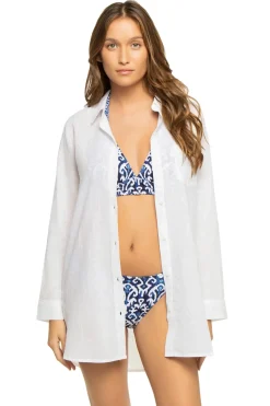 Tommy Bahama Shirt Dresses-Shoreline Boyfriend Shirt