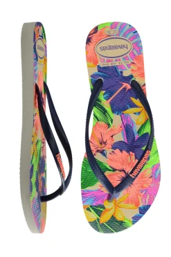 Havaianas Footwear-Slim Floral Neon Flip Flops