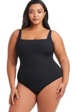 Bleu Rod Beattie Tank|One Pieces-Square Neck Ribbed One Piece Swimsuit