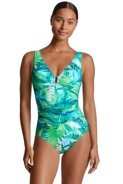 Lauren Ralph Lauren Tank|One Pieces-Square Ring One Piece Swimsuit