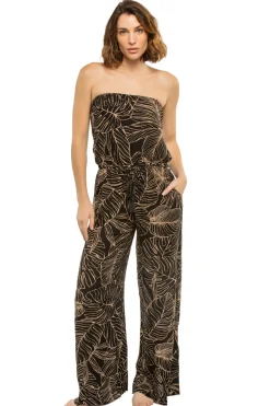 Elan Jumpsuits / Rompers-Strapless Tropical Jumpsuit