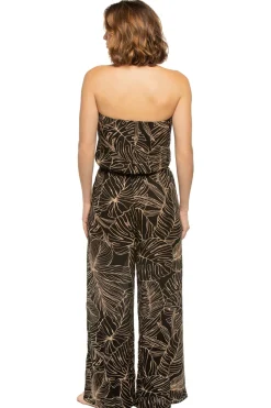 Elan Jumpsuits / Rompers-Strapless Tropical Jumpsuit