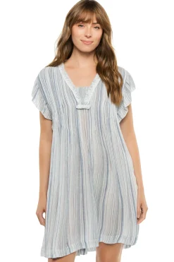 Dia Collections Sundresses-Stripe Short Sleeve Mini Dress