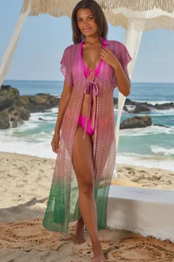Becca by Rebecca Virtue Kimonos / Robes-Sunset Ombre Long Kimono