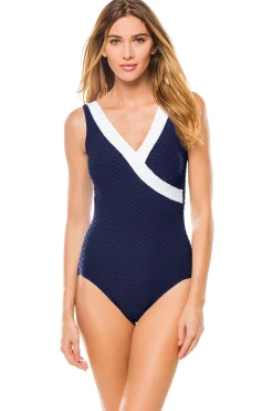 Paula Beachwear Tank|One Pieces-Surplice One Piece Swimsuit