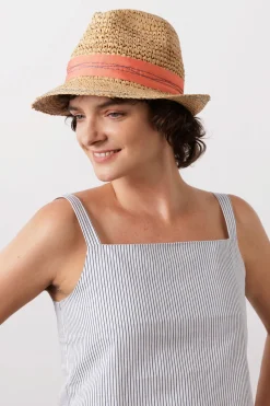 Lola Hats Hats-Tarboush Grosgrain Topstitched Fedora