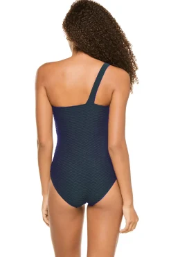 Paula Beachwear Asymmetrical|One Pieces-Textured Asymmetrical One Piece Swimsuit