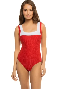 Paula Beachwear Tank|One Pieces-Textured One Piece Swimsuit