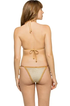 Despi Triangle|Halter-Textured Triangle Bikini Top