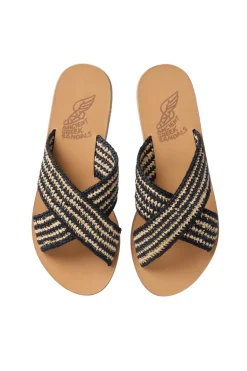 Ancient Greek Sandals Footwear-Thais Raffia Slides