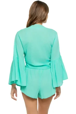 Elan Tops-Tie Front Crop Top