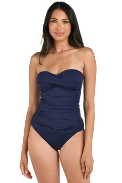 La Blanca Bandeau|Tankinis-Twist Bandeau Tankini Top