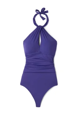 Cerulean Sea High Neck|Halter-Twist High Neck One Piece Swimsuit