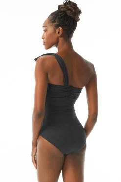Carmen Marc Valvo Asymmetrical|One Pieces-Underwire Asymmetrical One Piece Swimsuit