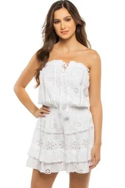 Temptation Positano Sundresses-Velia Embroidered Strapless Mini Dress