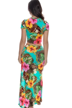 Luli Fama Matching Sets|Tops-Visions Of Paradise Crop Top