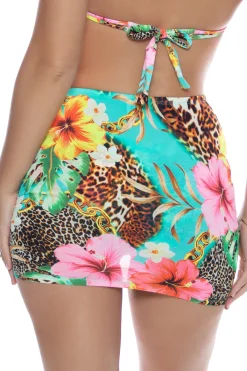 Luli Fama Bottoms-Visions Of Paradise Scrunch Mini Skirt