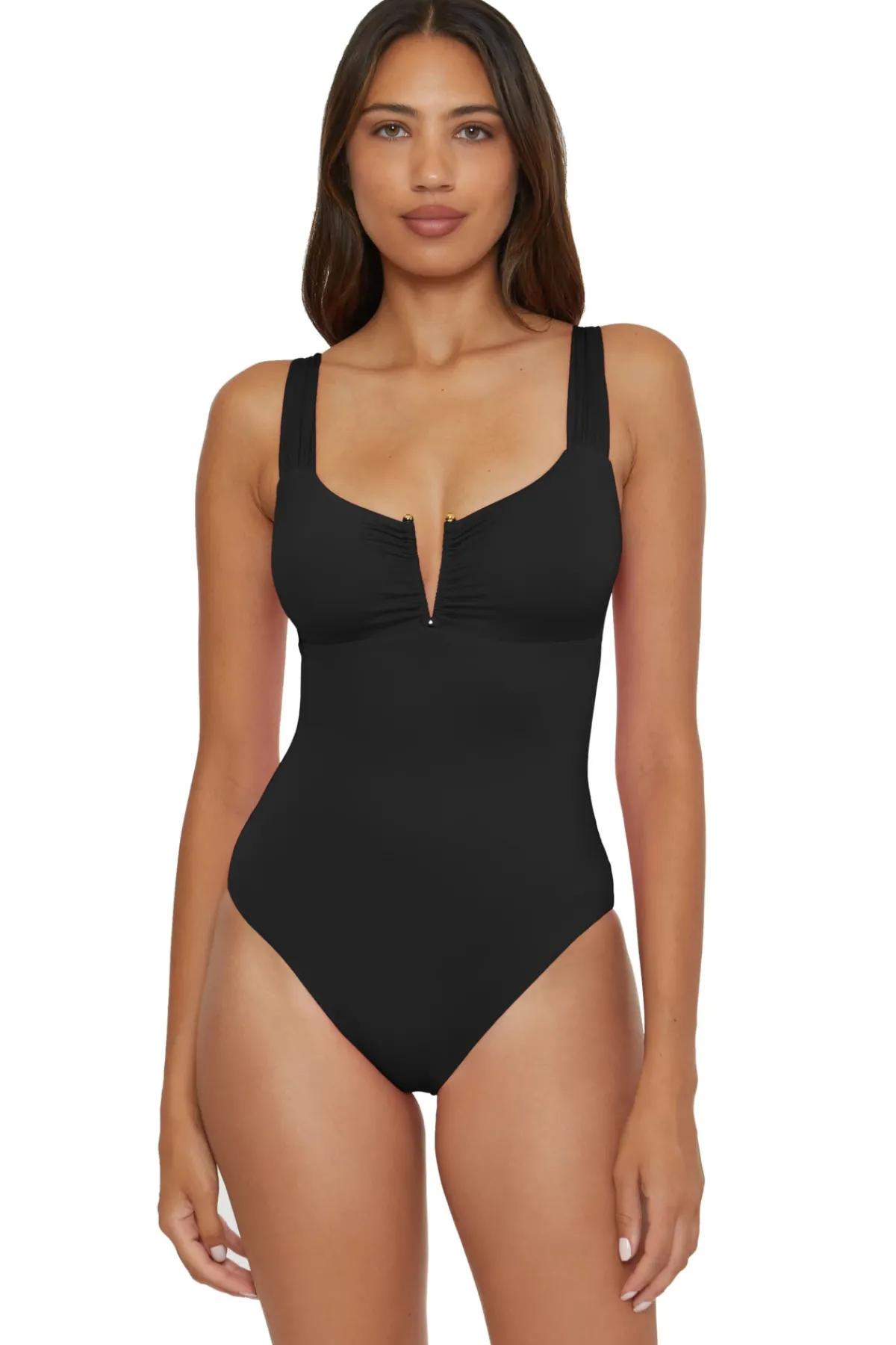Becca by Rebecca Virtue Plunge|One Pieces-Viviana V-Front One Piece Swimsuit