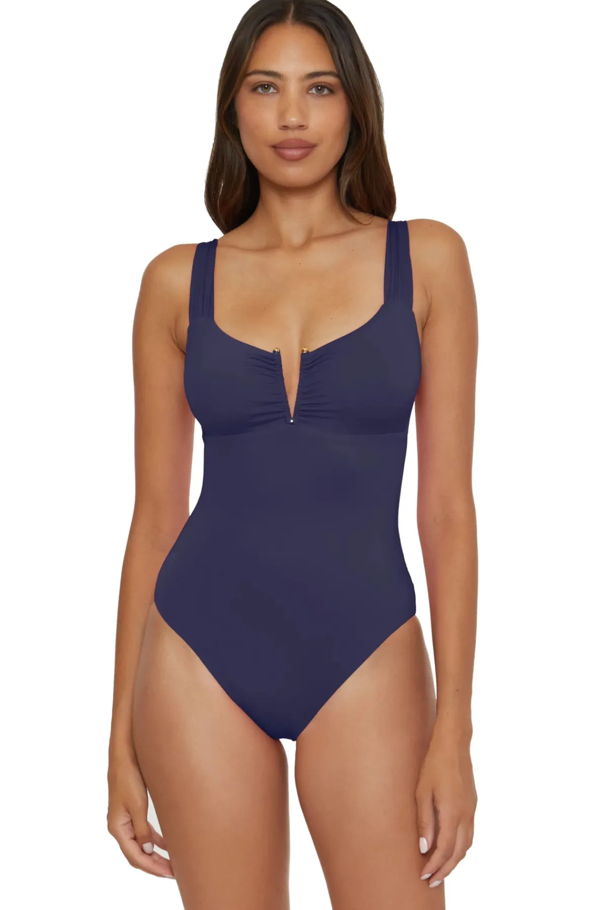 Becca by Rebecca Virtue Plunge|One Pieces-Viviana V-Front One Piece Swimsuit