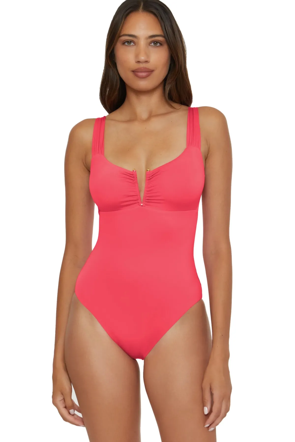 Becca by Rebecca Virtue Plunge|One Pieces-Viviana V-Front One Piece Swimsuit
