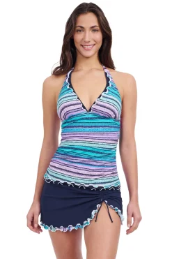 Profile by Gottex Halter|Tankinis-V-Neck Halter Tankini Top (D Cup)