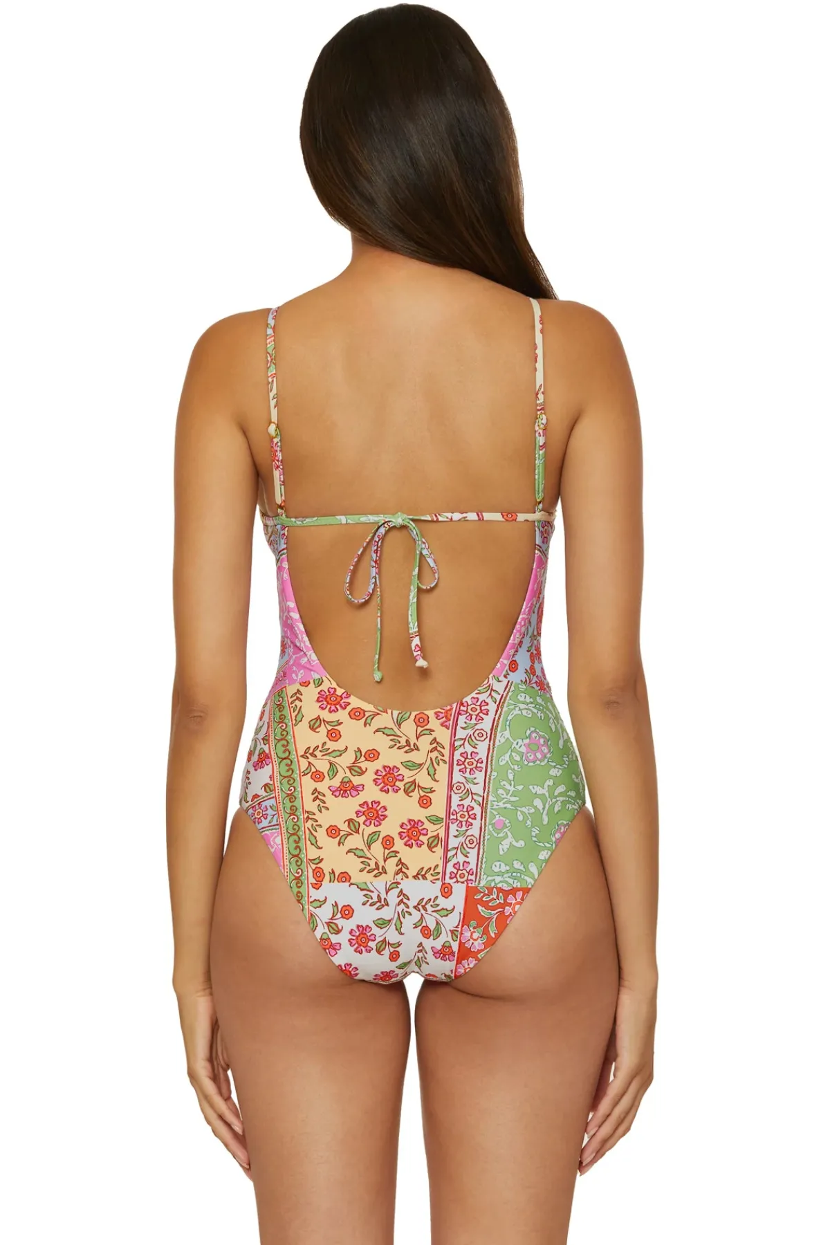 Lucky Brand One Pieces-V-Neck One Piece Swimsuit
