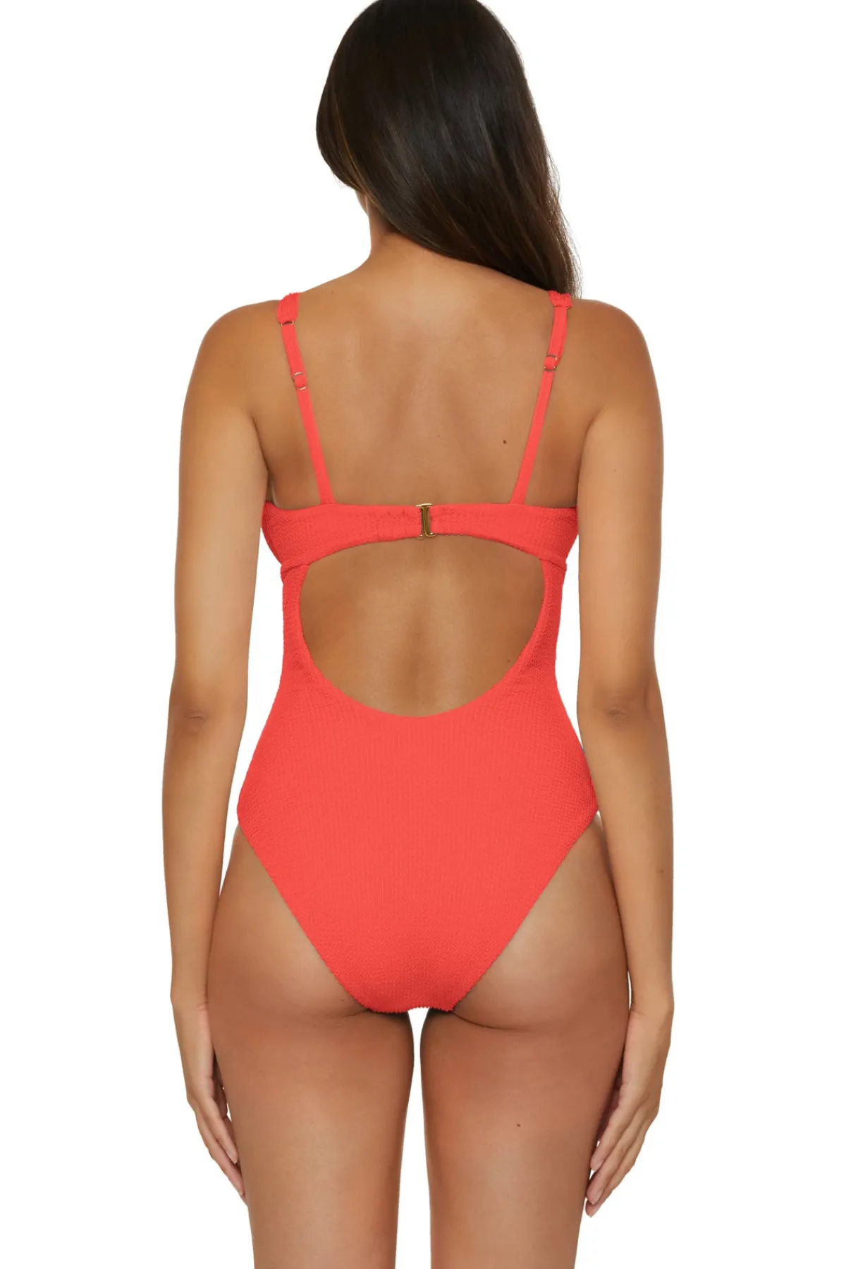 Lucky Brand Plunge|One Pieces-V-Neck One Piece Swimsuit