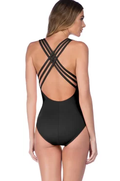 La Blanca Tank|One Pieces-V-Neck Over The Shoulder One Piece Swimsuit