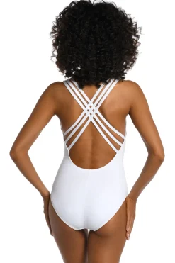 La Blanca Tank|One Pieces-V-Neck Over The Shoulder One Piece Swimsuit