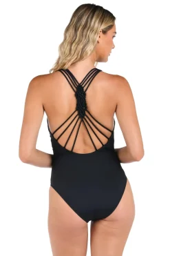 La Blanca One Pieces-V-Neck Racerback One Piece Swimsuit