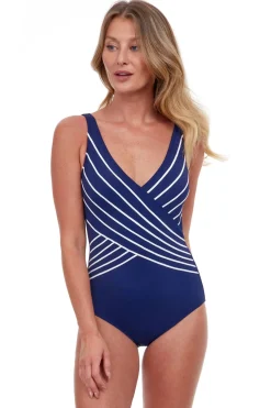 Gottex One Pieces-V-Neck Surplice One Piece Swimsuit